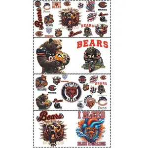 4Pcs Football Team Cup Wraps American Rugby UV DTF Cups Stickers for 16oz Glass Decals Waterproof AFC Rub on Transfers Vinyl Stickers for Glass Cups Fridge Wall Furniture Car DIY Craft