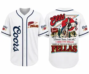 Ella Fellas Western Baseball Jersey for Men Women, Retro Cowboy Beer Style Button Up Country Shirt USA