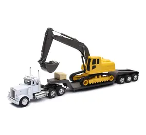 New Ray 1:32 Peterbilt 379 with Backhoe Long Haul Truckers Diecast Model Car