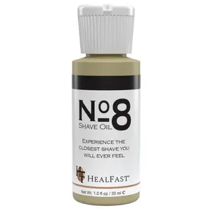 HealFast No 8 Shaving Oil - Premium Blend for Smooth Shave - Softens Hair, Helps Prevent Razor Burn and Ingrown Hairs - With Natural Aromatic Essential Oils (1 fl oz)