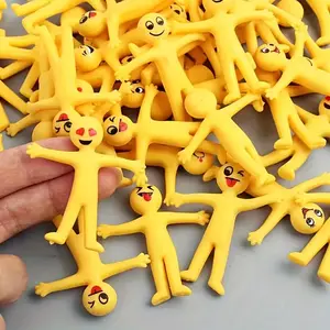 20pcs/50pcs Stretchable Yellow Figure Toys, Interesting Christmas Gift, Party Favor Packs, Cute Gift For Best Friends And Family