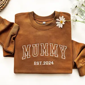 Custom Mama Embroidered Sweatshirt,Custom Mama Crewneck With Kids Names, Heart On Sleeve, Gift For New Mom, Mothers Day Gift FB