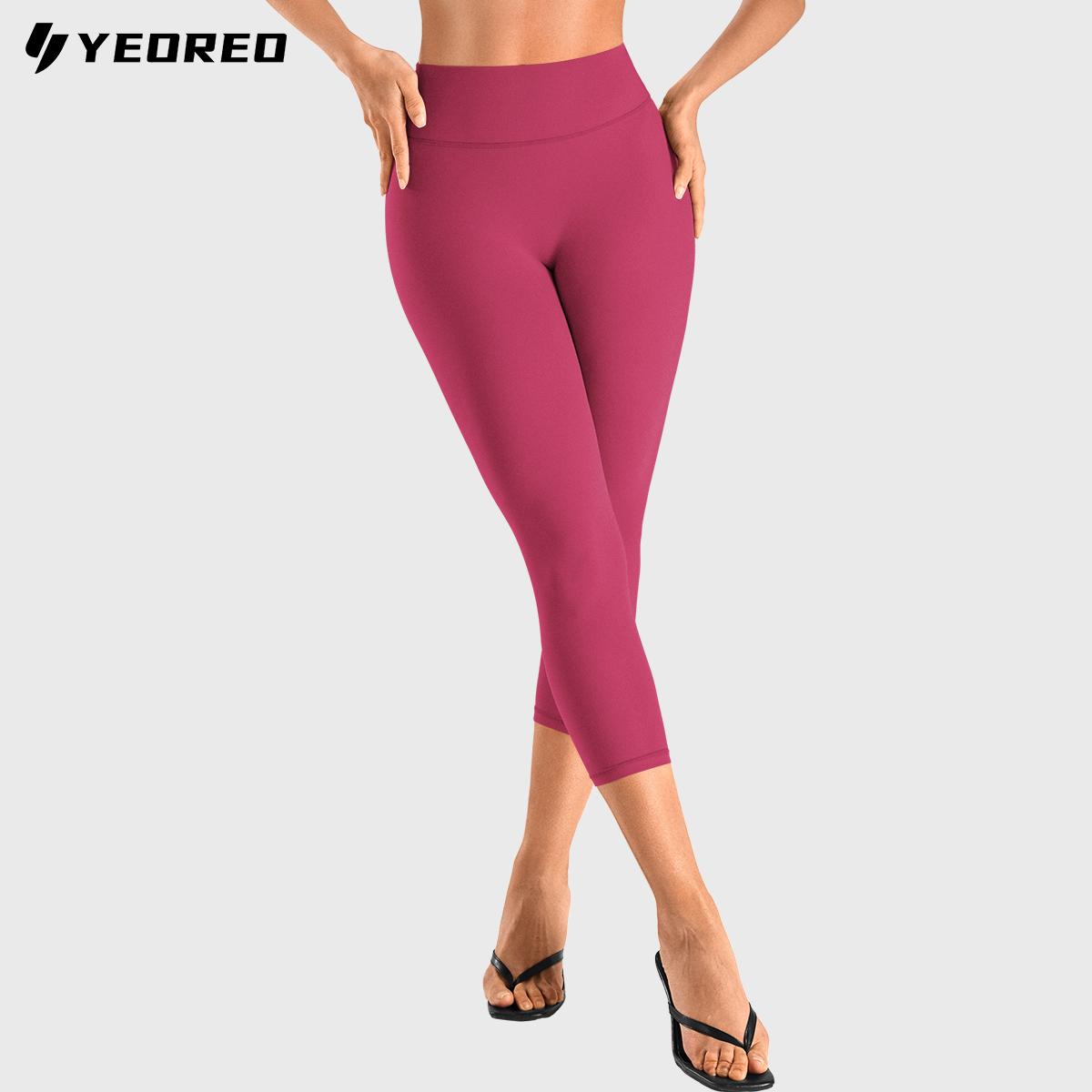 YEOREO Ease High Waisted Capri Leggings - 21" Inseam, No Front Seam, Hidden Scrunch, Buttery Soft Yoga Pants for Capri Pants Outfit