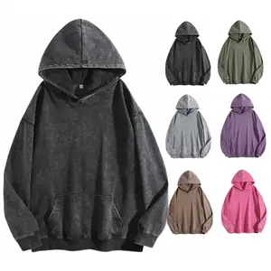 Women's Oversized Acid Washed Hoodie Cotton sleeve embroidery Pocket Loose Fit Cuffs for Fall Winter  fashion top hoodies Casual Sweatshirts