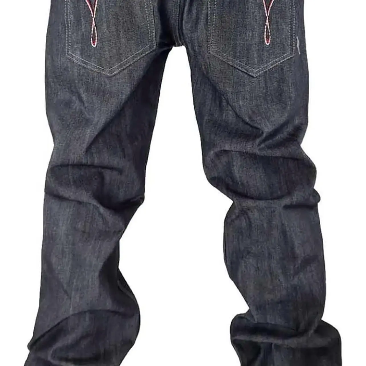 Rocawear Urban Designer - Pantalones de mezclilla holgados para hombre, color gris crudo, gris lavado Cotton Cotton Cotton Man