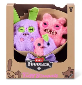 Fuggler Bouquet Bundle | 2 Big + 1 Mini Ugly Monster Plush Set | Rabid Rabbit, Sir Nobbynuts & Nobbybits | Funny Ugly Monster Collectible Gift