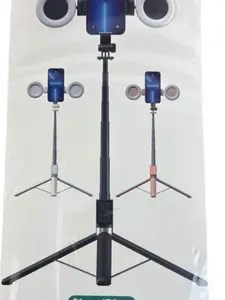 New 6 in 1 Selfie Stick With Fill Light, 67" Phone Tripod & Wireless Remote Page Turner,Bluetooth Camera Video Recording Remote,Music Control, for iPhone ,iPad ,iOS,Android Extendable Cellphone Smartphone