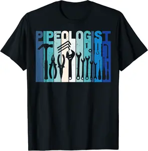 Pipeologist Plumber Tools Funny Shirt Graphic Plus Size T-Shirt - Diamoniqu Shop 83B09F6TKKGJ