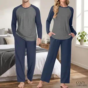 Men's Lightweight Long Sleeve Pajama Sets - Soft Comfy Loungewear Sleepwear Pjs Shirts and Bottoms Perfect for Relaxing Sleeping Lounging at Home Comfortable Breathable Fabric Sizes S-4XL
