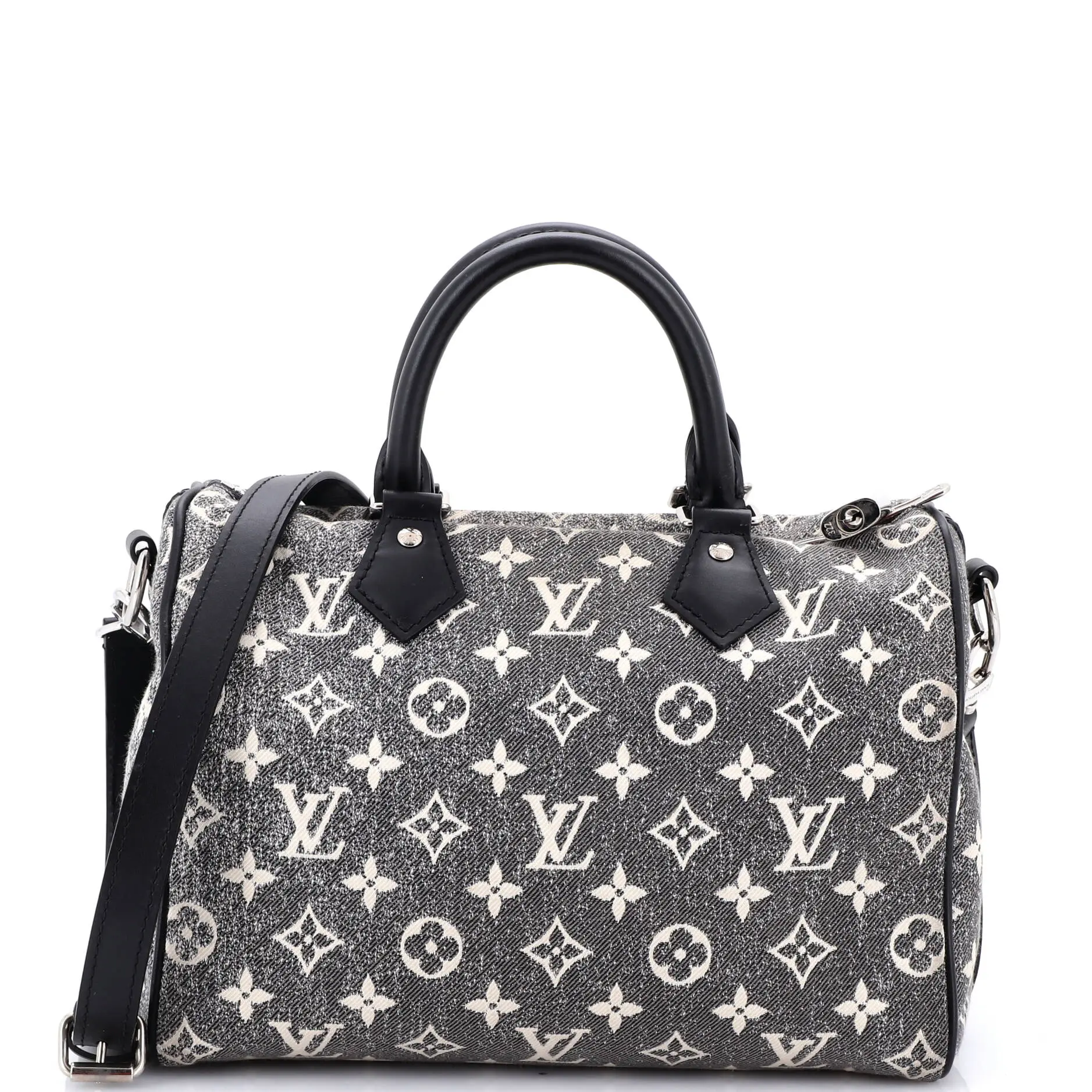 Pre-owned Louis Vuitton Denim Shoulder Bags Speedy Bandouliere Bag Monogram Jacquard 25 by Rebag