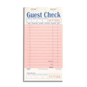 Pink Guest Check Pads for Restaurant Server (1 Part)