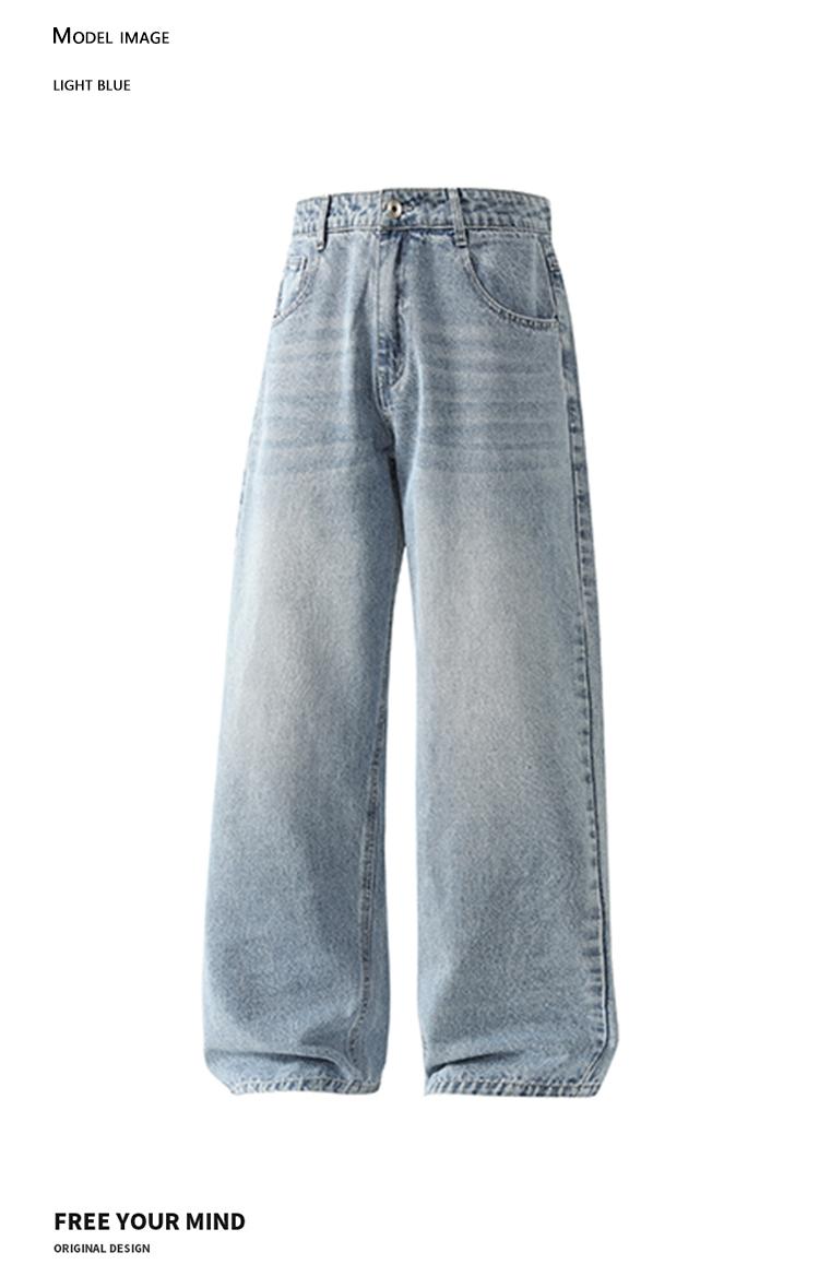 3-pack men’s jeans for autumn/winter, high cotton content, simple versatile straight-leg classic vintage jeans—men’s pants suitable for everyday commuting and casual wear.