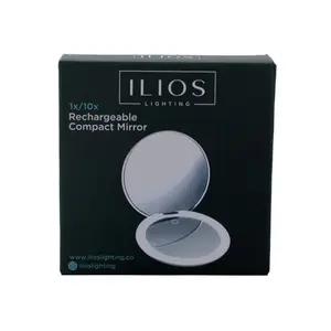 ILIOS Lighting LED Rechargeable Compact Mirror 1X / 10X - New