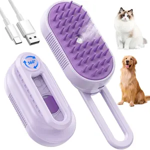 Cat Steam Brush for Shedding, 4 in 1 Brushs with Foldable Handle, Steam Brushs for Cats, Spritz Defur Comb for Cats, Water Brush for Cat, Pet Spray Hair Removal Comb