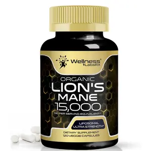 Lions Mane Supplement Capsules - 120 Count - Mushroom Supplement, Brain Supplements for Memory and Focus, Lion's Mane Mushroom Capsules Organic - Cognitive and Immune Support, Focus Supplement
