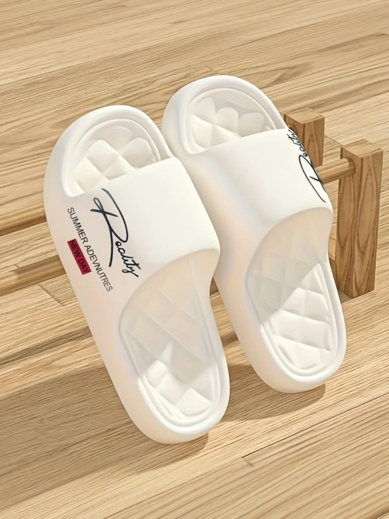 Women's Summer Slide Sandals, Ultra-Light Eva Material, Diamond Embossed Cushioned Insole, Anti-Slip Wear-Resistant Sole, Ideal for Beach, Swimming Pool and Daily Wear, Casual Soft Slippers