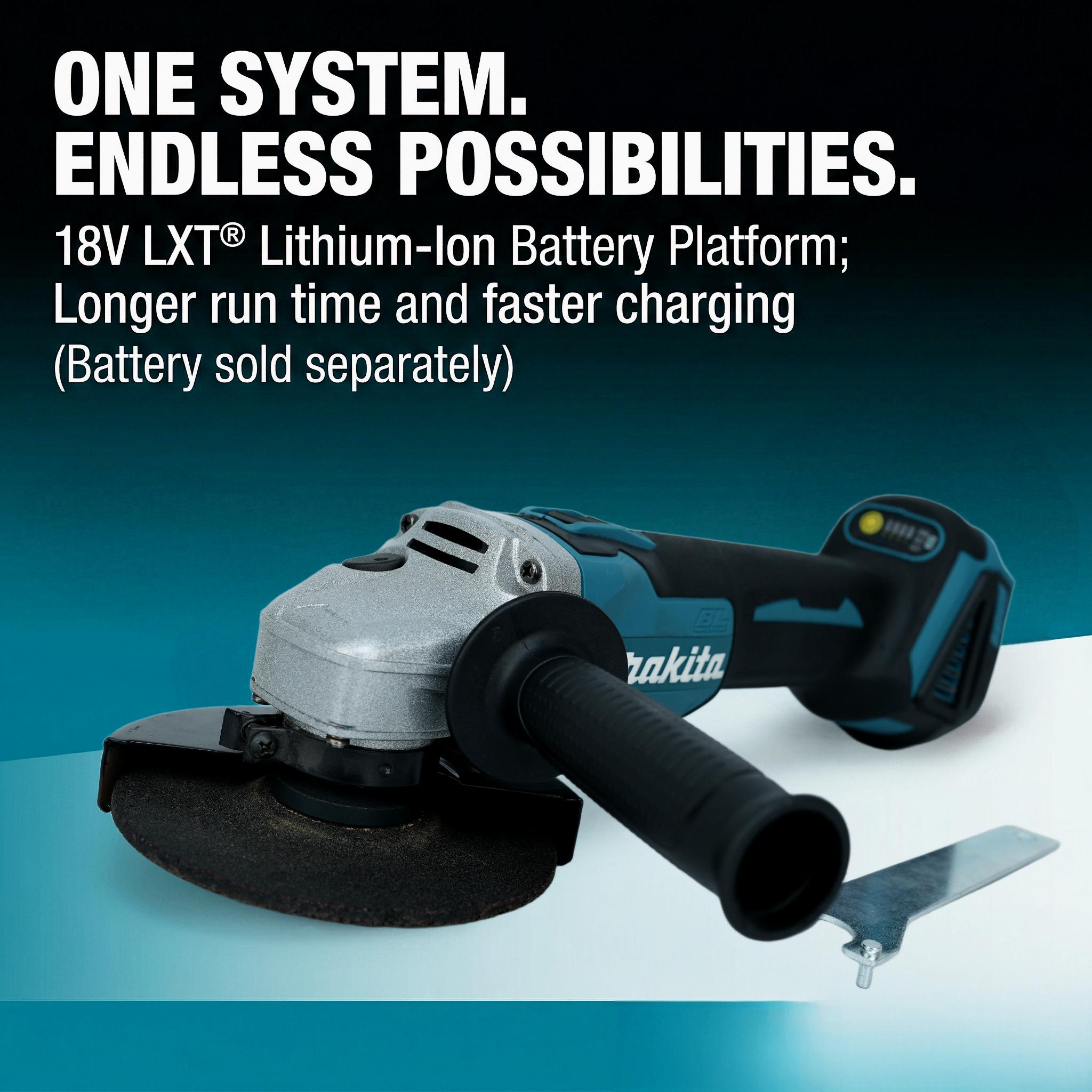 Makita DGA404 18V Cordless Angle Grinder, 125mm Wheel, 8500RPM for Precision Grinding