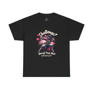 “Challenge? Drop the Mic and Carry On!” Motivational Streetwear Graphic Tee | JOSIDAR Clothing Co.