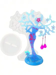 DIY Crystal Epoxy Resin Mold Jewelry Display Stand, Beauty Jewelry Rack for Art and Craft Production, Handcrafted Silicone Mold, All Seasons Use, Artistic Print
