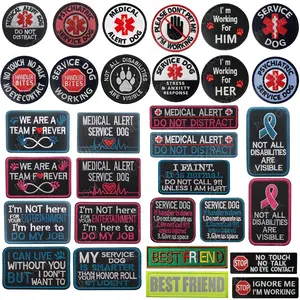 Pet Embroidered Patches High-Quality Velcro Patch for Service Dogs Training PTSD Support K9 Tactical Use Durable Embroidery