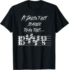 It Doesn't Get Scarier! - Halloween Music Teacher Costume! T-Shirt - Katiareg Shop 82B0BHCCWKVB