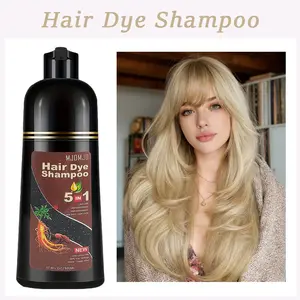3-in-1 Blonde Brown Hair Dye Shampoo, Vegan Hair Color for Gray Coverage, Instant Coloring in 10–15 Mins, Easy Home Use for Men & Women, 500ml Light Auburn Hair Haircare