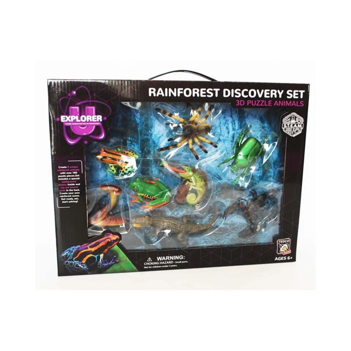 Tedco Toys 3D Rainforest Puzzle Set - Floor-Use Kit for Hands-On Learning, Fun Activity for Rainy Days