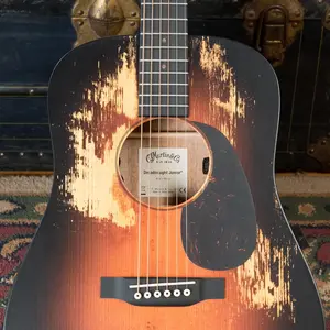 Martin D Jr E Streetlegend Burst Spruce/Sapele Aged-Look Dreadnought Guitar w/Martin Electronics #3849