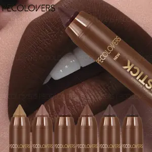 6pcs/set Sexy Red Matte Lipstick Pencil 6 Shades Silky Lip Liner Waterproof Makeup Multiple Usages Crayon Lip Stick Pen Lip Tint Balm Lip Contour Stain