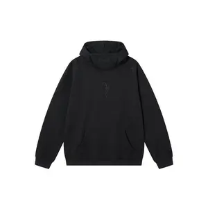 Men's Fall Winter Cross Stitch Hoodie, Casual Fashion Half High Neck Pullover, Trendy Letter Print Sweatshirt, Versatile Streetwear