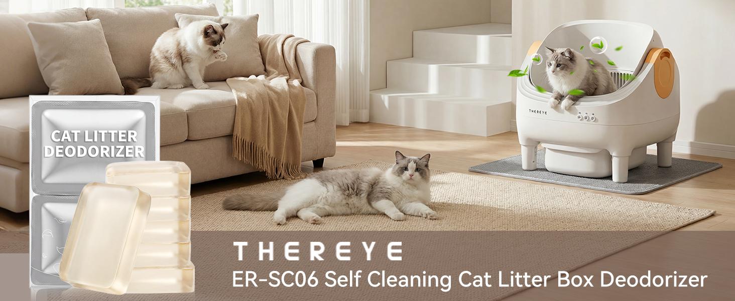 Thereye Cat Litter Box Deodorizer, Compatible with SC06 Automatic Litter Box, Long-lasting Pet Odor Eliminator Gel for Thereye self cleaning litter box, 6PCS