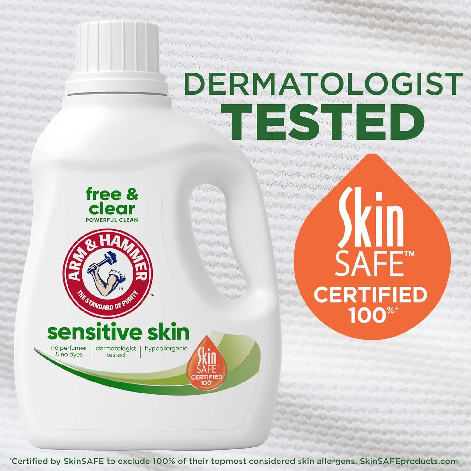 105 Fl Oz Free & Clear Laundry Detergent, Hypoallergenic Dye Free Formula, Dermatologist Tested for Sensitive Skin, Gentle Cleaning Power for Up to 105 Loads