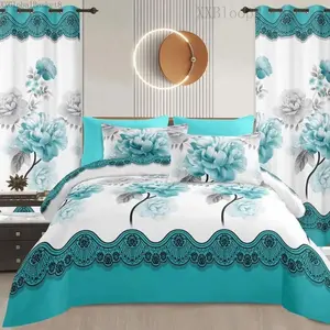 Floral Bedsheets with Curtains Comfortable Durable Material for Any BedroomXXGlobalBasket8