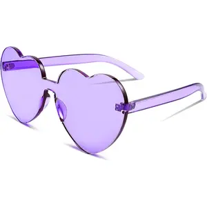 FEISEDY Thick Heart Sunglasses Rimless Heart Shaped Sun Glasses Women Fashion Love Glasses B2419