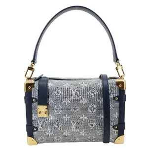 Pre-owned Louis Vuitton Canvas Crossbody Bags Side Trunk MM Monoglam Crossbody Bag Blue