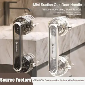 No-Drill Suction Cup Door Handle Durable Plastic Round Design for Sliding Cabinets Refrigerators Showers and Furniture Doors Modern Minimalist Style Multi-Functional Home Accessory Smooth Surface