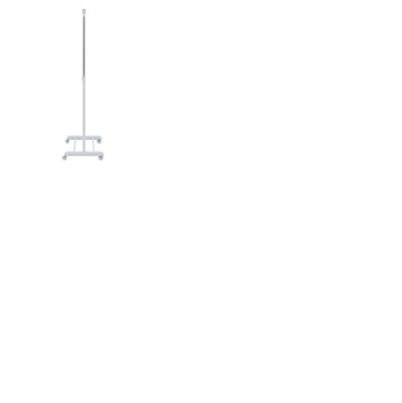 Adjustable Rolling Garment Rack - Chrome & White, 84-121cm Wide X 123.5-163cm High