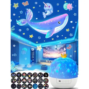 Projector Night Light for  + 21 Sets of Films,  Night Light Projector for Bedroom, Ceiling,  Galaxy Projector with 360? Rotation, Dimmable for  Girls, Christmas, , Room Decor