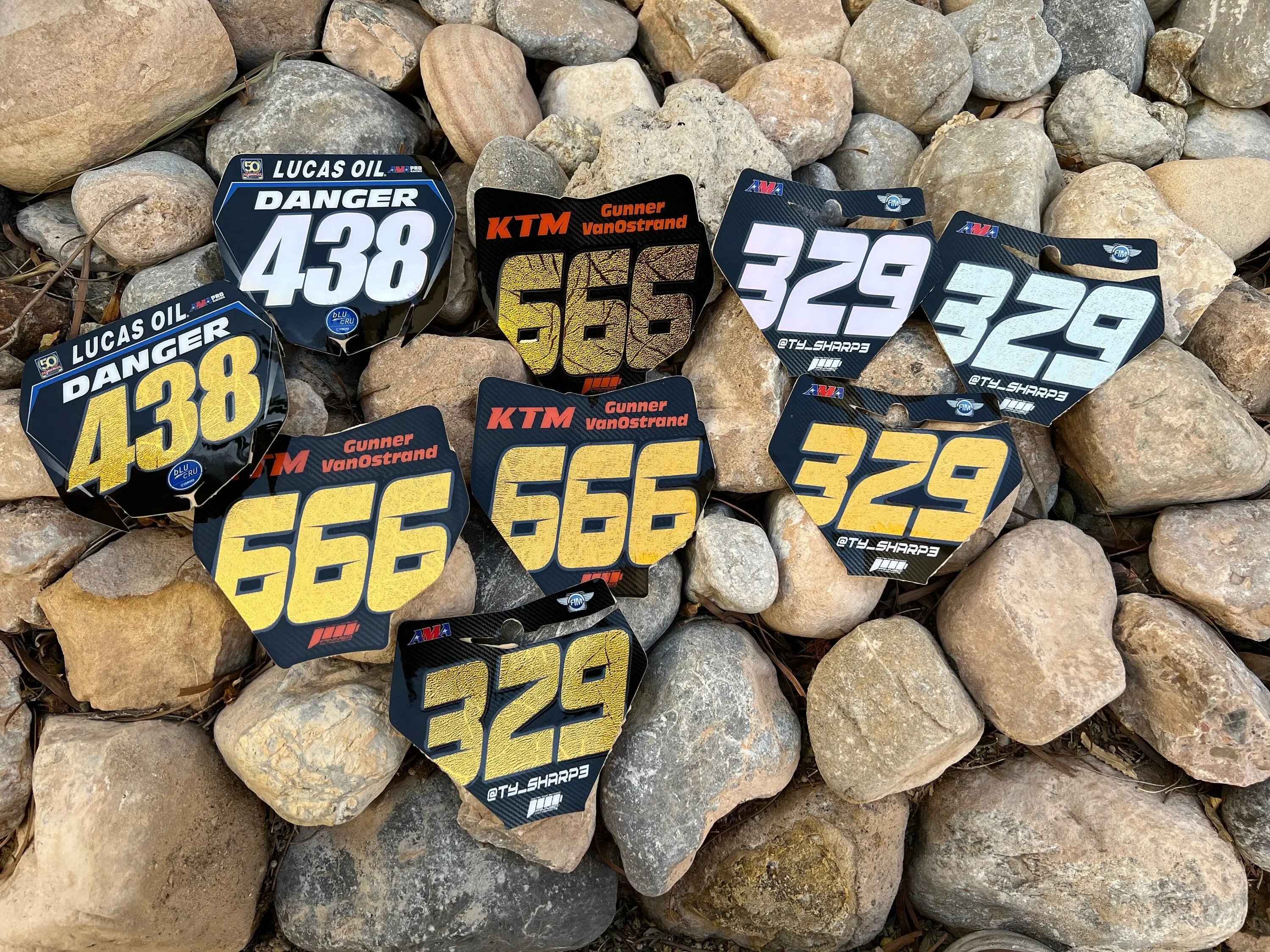 Custom Metallic Motocross Number Plate Decals: Personalized Size & Design