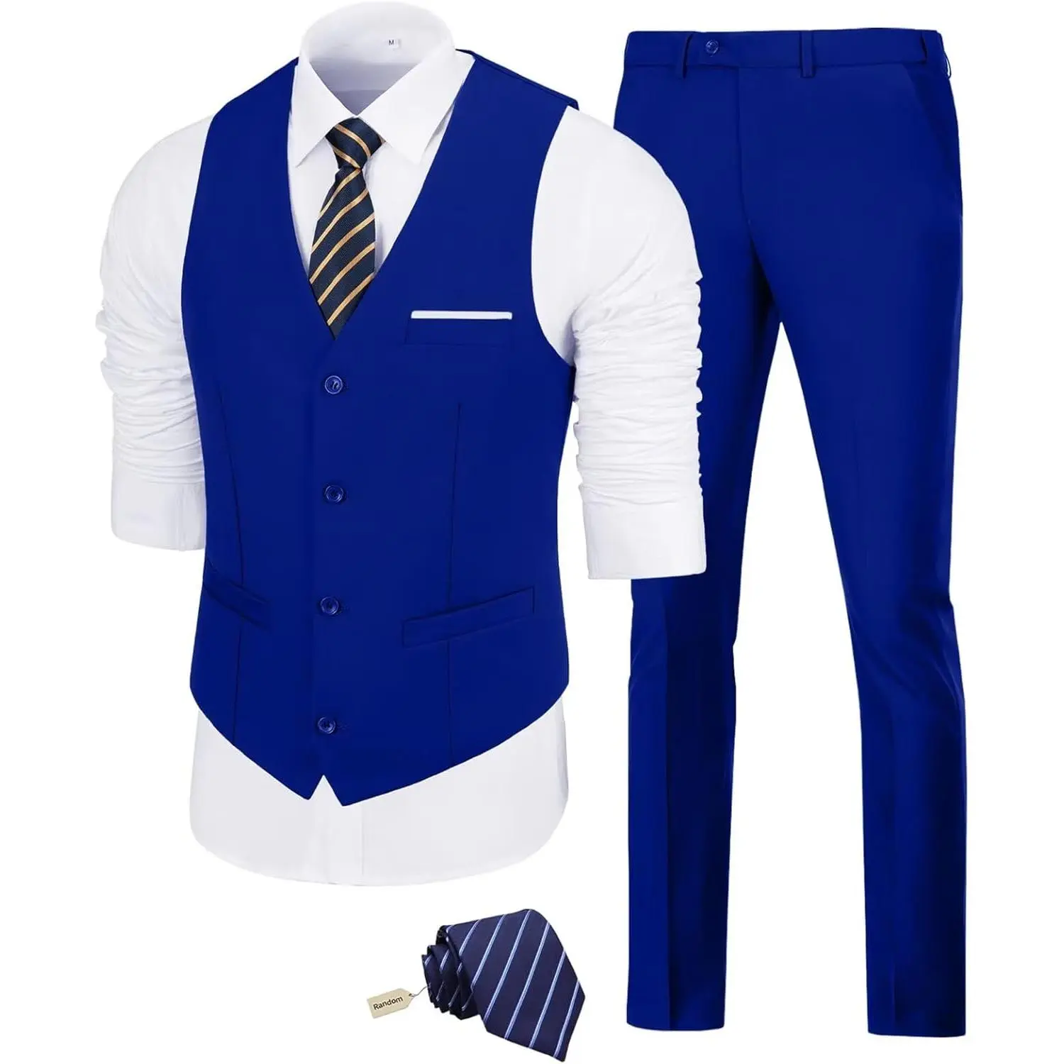 Men's Suit Slim Fit 2 Pieces Suits Set Grooms Tuxedos Business Wedding Prom Party Suit Vest and Pants