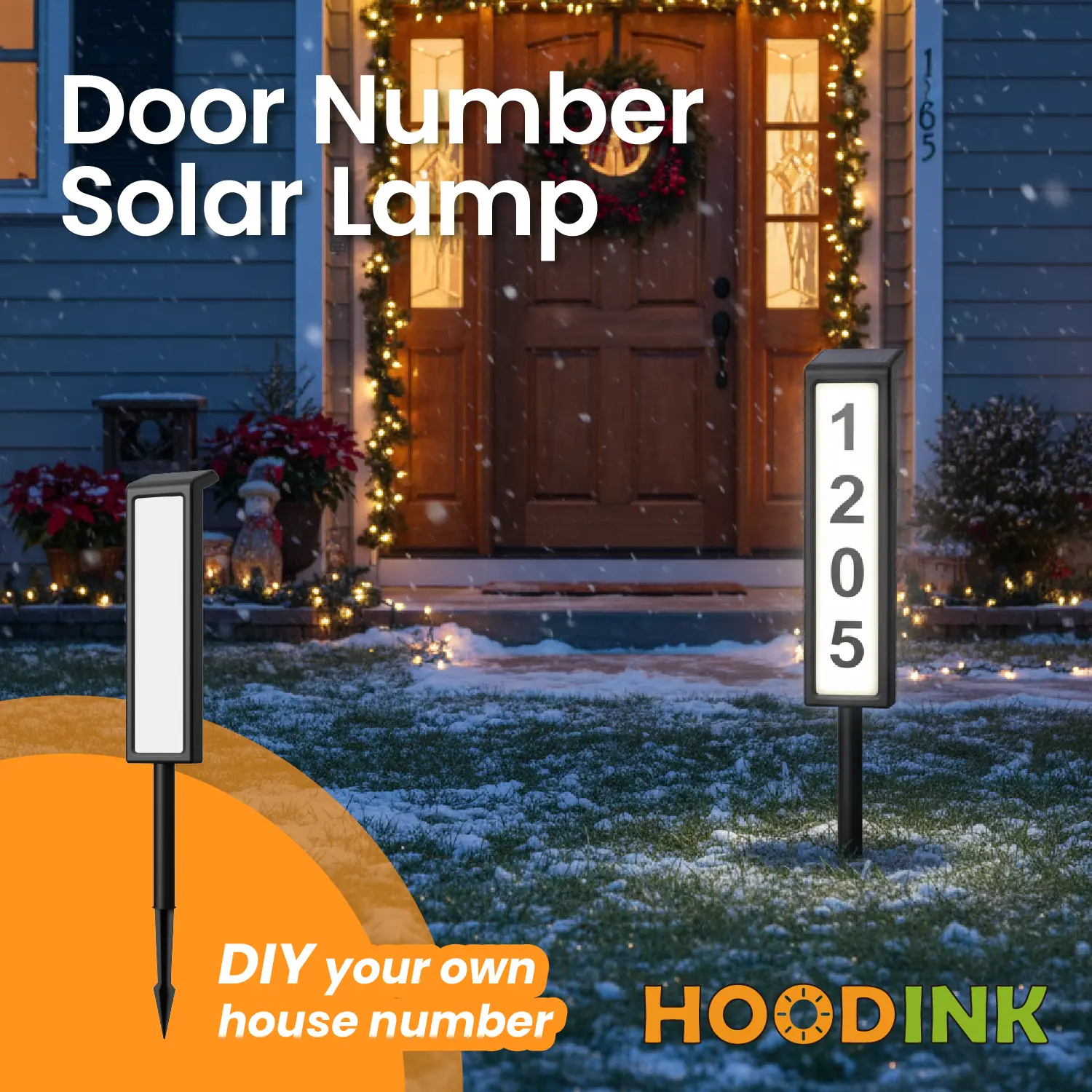 Solar-powered house number lights and ground-mounted lawn lights—no wiring required, automatically illuminate at night, and provide a prominent address sign. Ideal for homes, mailboxes, factories, and commercial areas, as well as outdoor Christmas gardens