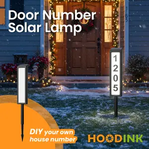 Solar-powered house number lights and ground-mounted lawn lights—no wiring required, automatically illuminate at night, and provide a prominent address sign. Ideal for homes, mailboxes, factories, and commercial areas, as well as outdoor Christmas gardens
