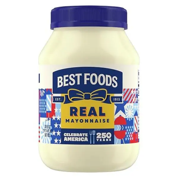 Best Foods Real Mayonnaise Mayo Jar For A Creamy Sandwich Spread or Condiment Gluten-Free, Made With 100% Cage-Free Eggs 30 oz