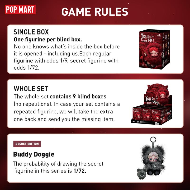 POP MART SKULLPANDA You Found Me! Series Plush Doll Pendant, Blind Box