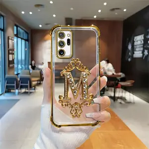 Suitable for [Galaxy Note20 Ultra 5g] high-end phone case🥰，Features a premium-look printed design—not actual 3D diamond studs，Choose from any of the 26 letters. YM99