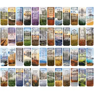48 Pcs Bible Verse Magnetic Bookmarks, Inspirational Scripture Christian Book Markers Religious Motivational Encouragement Flower Page Clips Presents for School Supplies