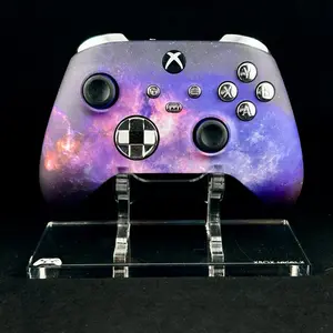 Custom Nebula Xbox Series X Controller with Chrome Buttons & Purple accented Thumb Sticks
