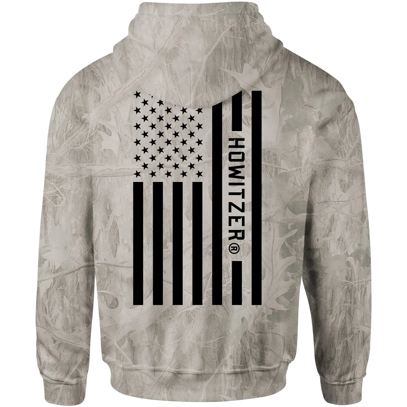 Howitzer Men's Flag Graphic Pullover Hoodie, Ultra-Soft 50/50 Cotton-Poly Blend with a Reinforced Athletic Fit for Independence Day, Tops, Fourth Of July, American Motif Graphic Men's Hoodies, Authentic Howitzer Branding, Pull On, Abrasion Resistant Men's