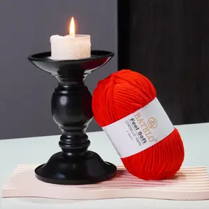 BATELO Thin Chenille Yarn for Crocheting & Knitting Soft Plush Yarn for DIY Crafts Amigurumi Home Decor 3 Light 4 Pack of 1.7oz 142yds Polyester Mandala Gnome Yarn Pack with Pattern Cards