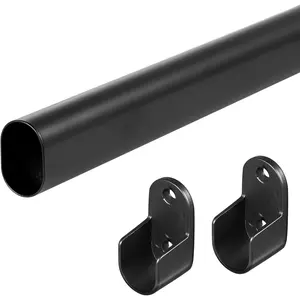 Adjustable Closet Rod for Hanging Clothes 18 to 40 Inch Expandable Heavy Duty Black Pole for Wardrobes Laundry RV
